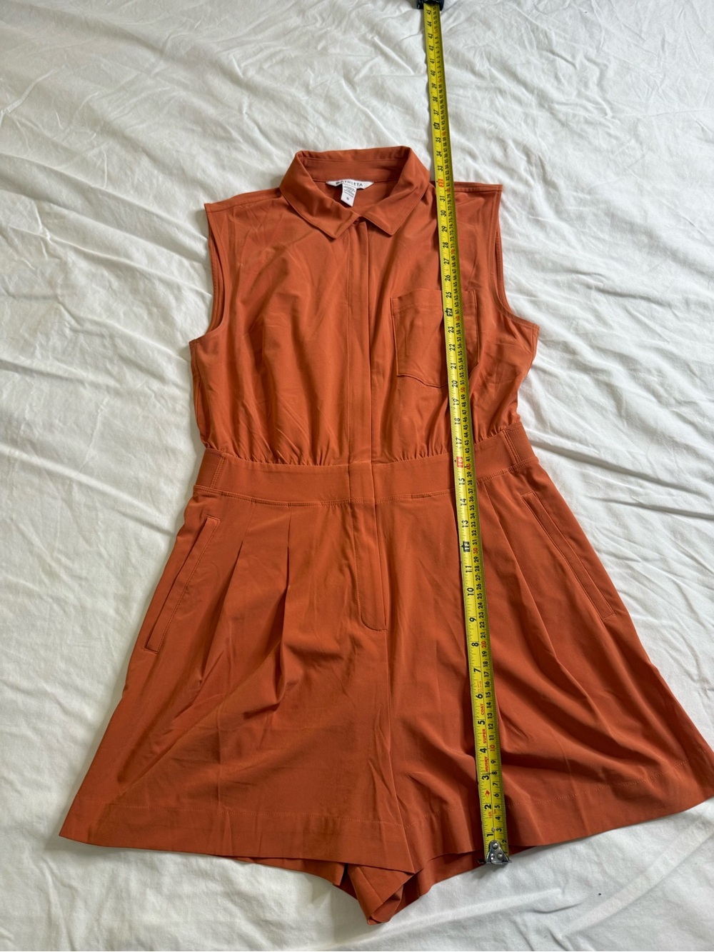 Athleta Terracotta Zip Front Romper Golf Travel Tennis Size 10 - Picture 10 of 15